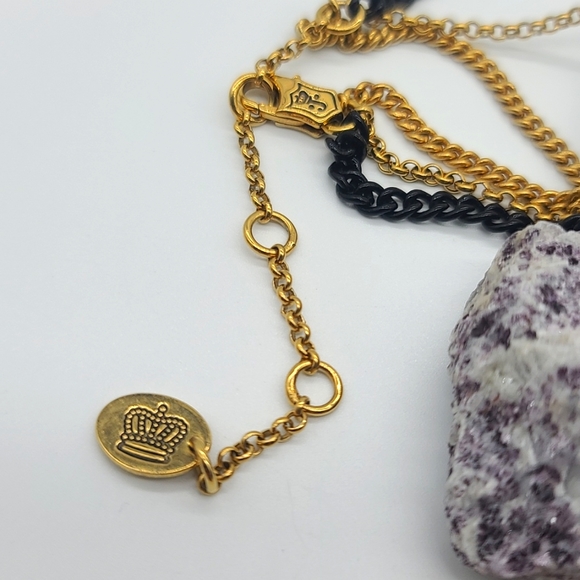 JUICY COUTURE Victorian Blk Heart ๐ค Pend w/ Gold Filigree, Pearls, Rhinestones! - Picture 5 of 14